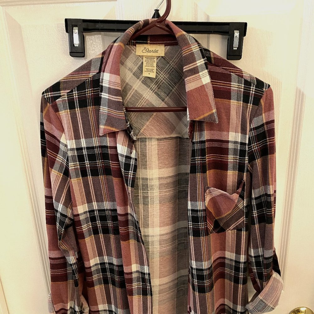 Starlet 90s vintage open flannel medium size